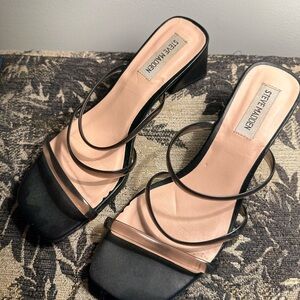 Steve Madden Black and Nude Heels